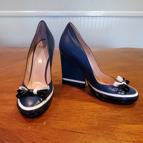 Bally Shoes - *SALE* Bally navy wedges / heels